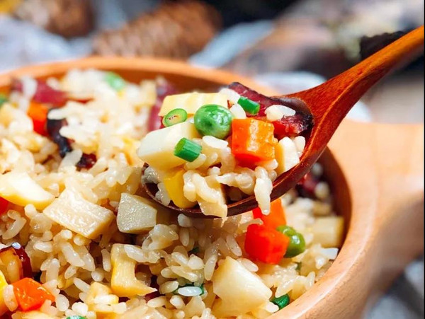 Bamboo Shoots and Preserved Pork Mushroom Rice